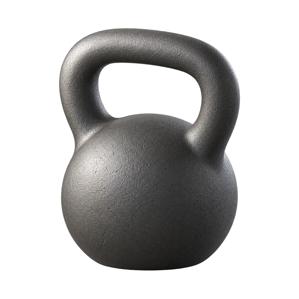 A cast-iron kettlebell